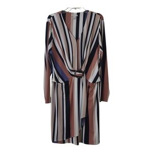 Cato Long Sleeve Wrap Dress with Ring Detail XL